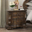 Traditional Style 1pc Nightstand Ball Bearing Glide Extended Corbels French And English Dovetail Drawers USB Port Dark Brown Finish Bedroom Furniture
