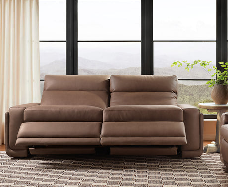 Simone ZG 2 over 2 Power Sofa With Power Headrest and BT speaker - Dark Brown by Hooker Furniture - View 7