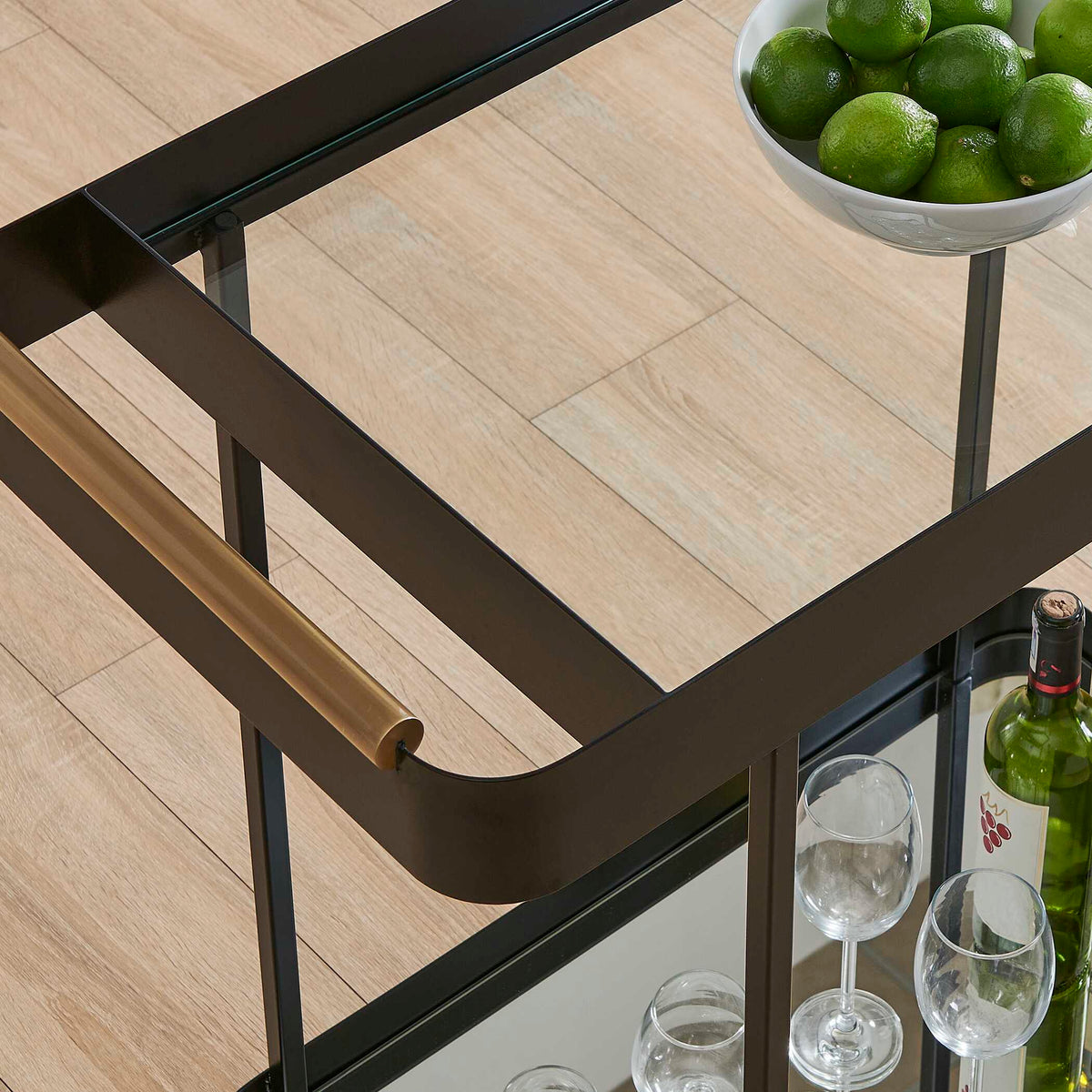 Vesper Iron Bar Cart - Black by Uttermost - View 4