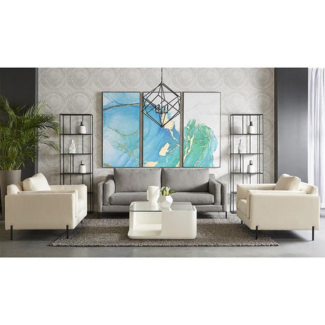 Blue Lagoon (Set Of 3) - 30" X 60" - Charcoal Floater Frame | Sunpan