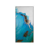 Blue Lagoon (Set Of 3) - 30" X 60" - Charcoal Floater Frame | Sunpan | Home Elegance USA