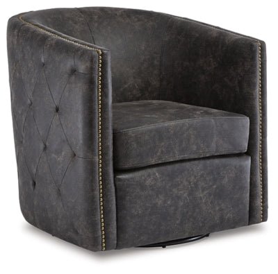 Ashley Distressed Black Brentlow Swivel Chair - A3000202 - Home Elegance USA - 1