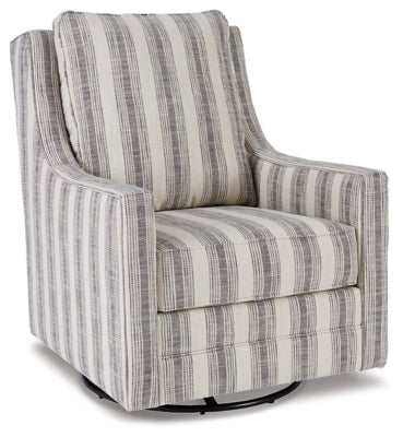 Ashley Ivory/Black Kambria Swivel Glider Accent Chair - A3000207 - Home Elegance USA - 1