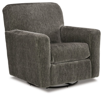 Ashley Charcoal Herstow Swivel Glider Accent Chair