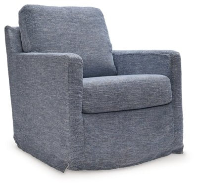 Ashley Denim Nenana Next - Gen Nuvella Swivel Glider Accent Chair | Home Elegance USA