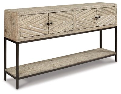 Ashley Distressed White Roanley Console Sofa Table | Home Elegance USA