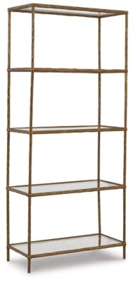 Ashley Antique Brass Finish Ryandale Bookcase - A4000441 - Home Elegance USA - 1