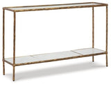 Ashley Antique Brass Finish Ryandale Console Sofa Table | Home Elegance USA