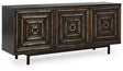 Ashley Distressed Black Fair Ridge Accent Cabinet | Home Elegance USA