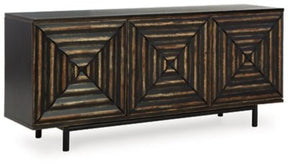 Ashley Distressed Black Fair Ridge Accent Cabinet | Home Elegance USA