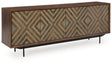 Ashley Brown/Gold Finish Dreggan Accent Cabinet | Home Elegance USA