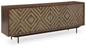 Ashley Brown/Gold Finish Dreggan Accent Cabinet | Home Elegance USA