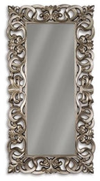 Ashley Antique Silver Finish Lucia Floor Mirror | Home Elegance USA