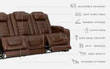 Power Reclining Sofa Backtrack Chocolate Leather - Ashley