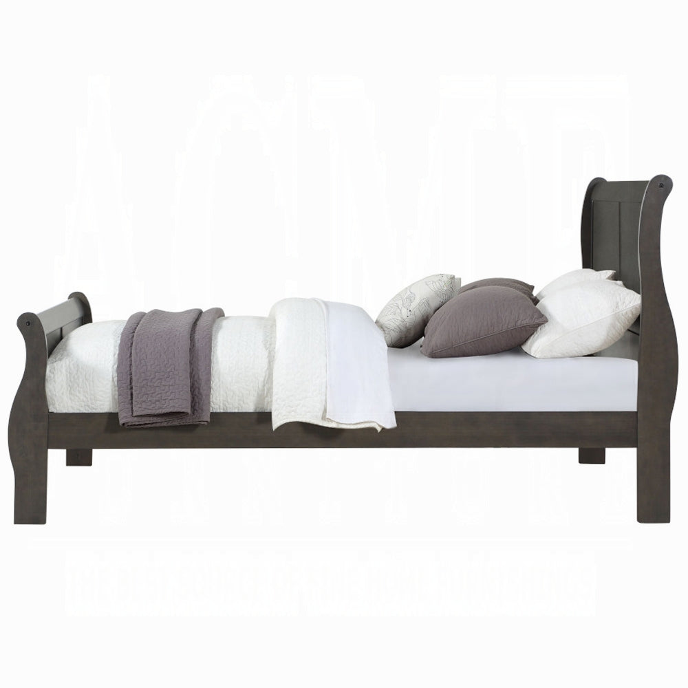 Acme - Louis Philippe EK Bed 26787EK Dark Gray Finish