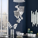 Acrylic Lace 5 Light Chandelier // Chrome | Finesse - CH - 0201 - 5 - Home Elegance USA - 2