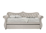 Adkins Daybed W/Trundle (Twin) 39430 Beige Velvet | Acme | Home Elegance USA