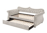 Adkins Daybed W/Trundle (Twin) 39430 Beige Velvet | Acme | Home Elegance USA