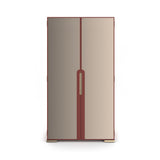Allure Armoire Rouge Red Gloss with Bronze Mirror Doors | Caracole