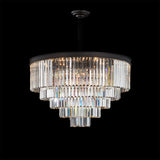 Allure 21-Light LED Chandelier – Black Round Crystal Cascade Luxury Fixture
