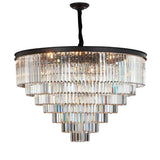 Allure 28-Light LED Chandelier – Black Round Tiered K9 Crystal Luxury Lighting