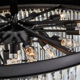Allure 28-Light LED Chandelier – Black Round Tiered K9 Crystal Luxury Lighting