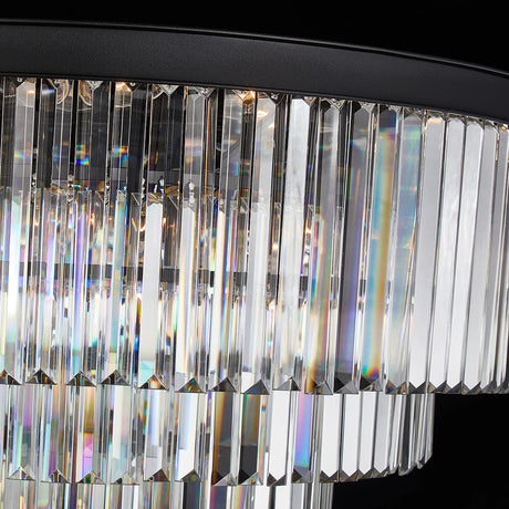 Allure 28-Light LED Chandelier – Black Round Tiered K9 Crystal Luxury Lighting