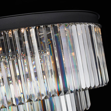 Allure 28-Light LED Chandelier – Black Round Tiered K9 Crystal Luxury Lighting