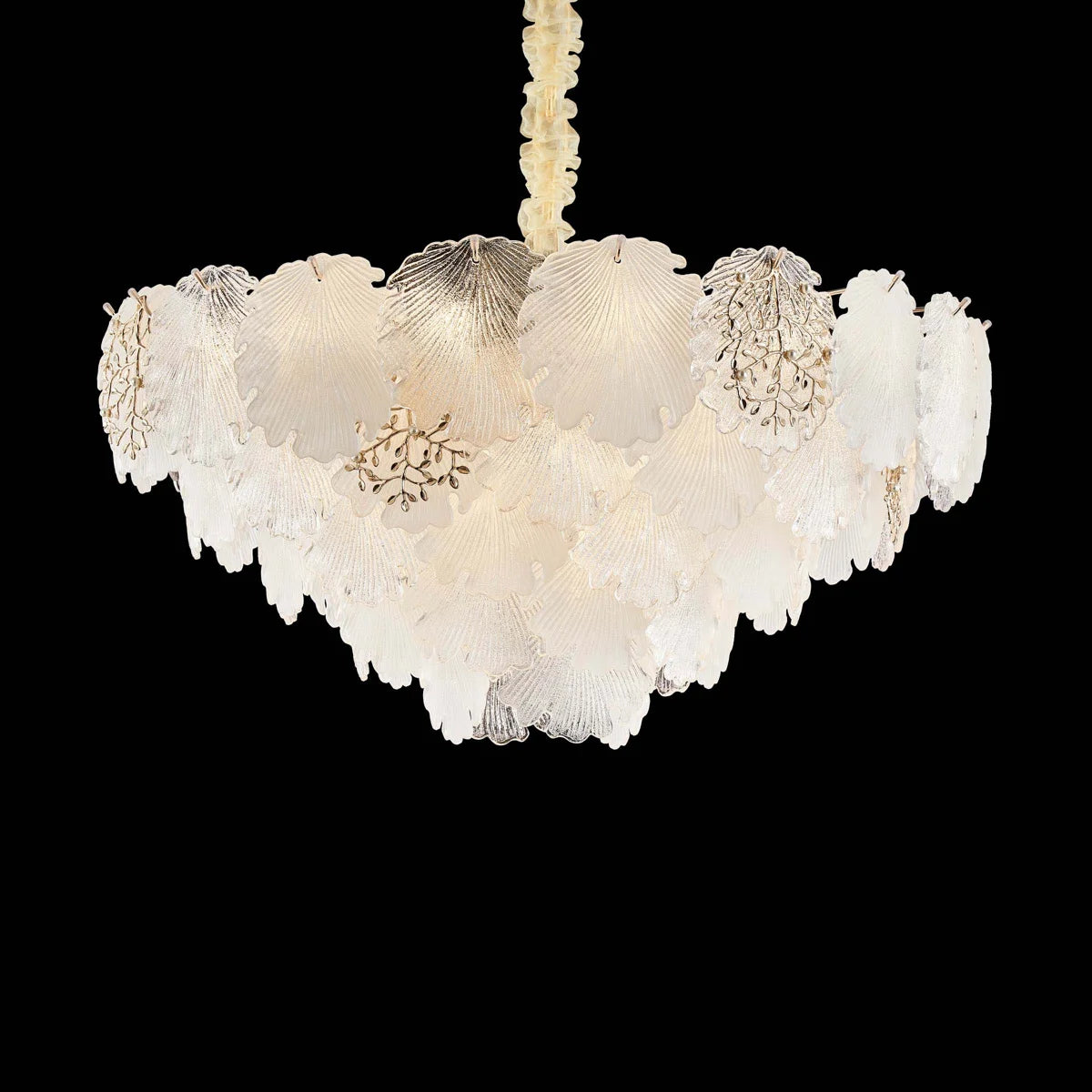 Almara 18-Light Chandelier – Gold Coastal Luxury Seashell Crystal Fixture