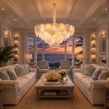 Almara 18-Light Chandelier – Gold Coastal Luxury Seashell Crystal Fixture
