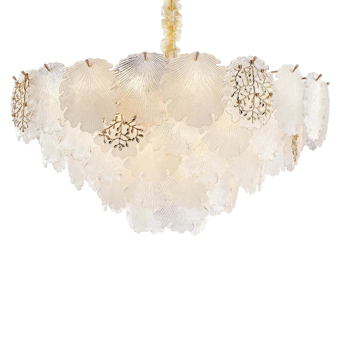 Almara 18-Light Chandelier – Gold Coastal Luxury Seashell Crystal Fixture