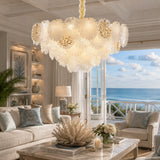 Almara 18-Light Chandelier – Gold Coastal Luxury Seashell Crystal Fixture