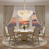 Almara 18-Light Chandelier – Gold Coastal Luxury Seashell Crystal Fixture