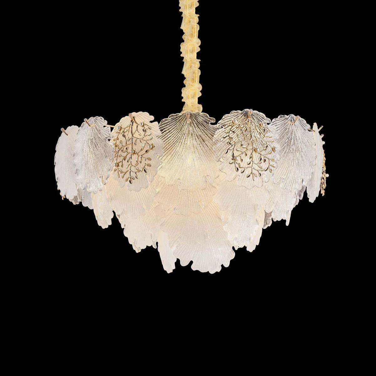 Almara 9-Light Chandelier – Gold Coastal Seashell Crystal Design Lighting Fixture