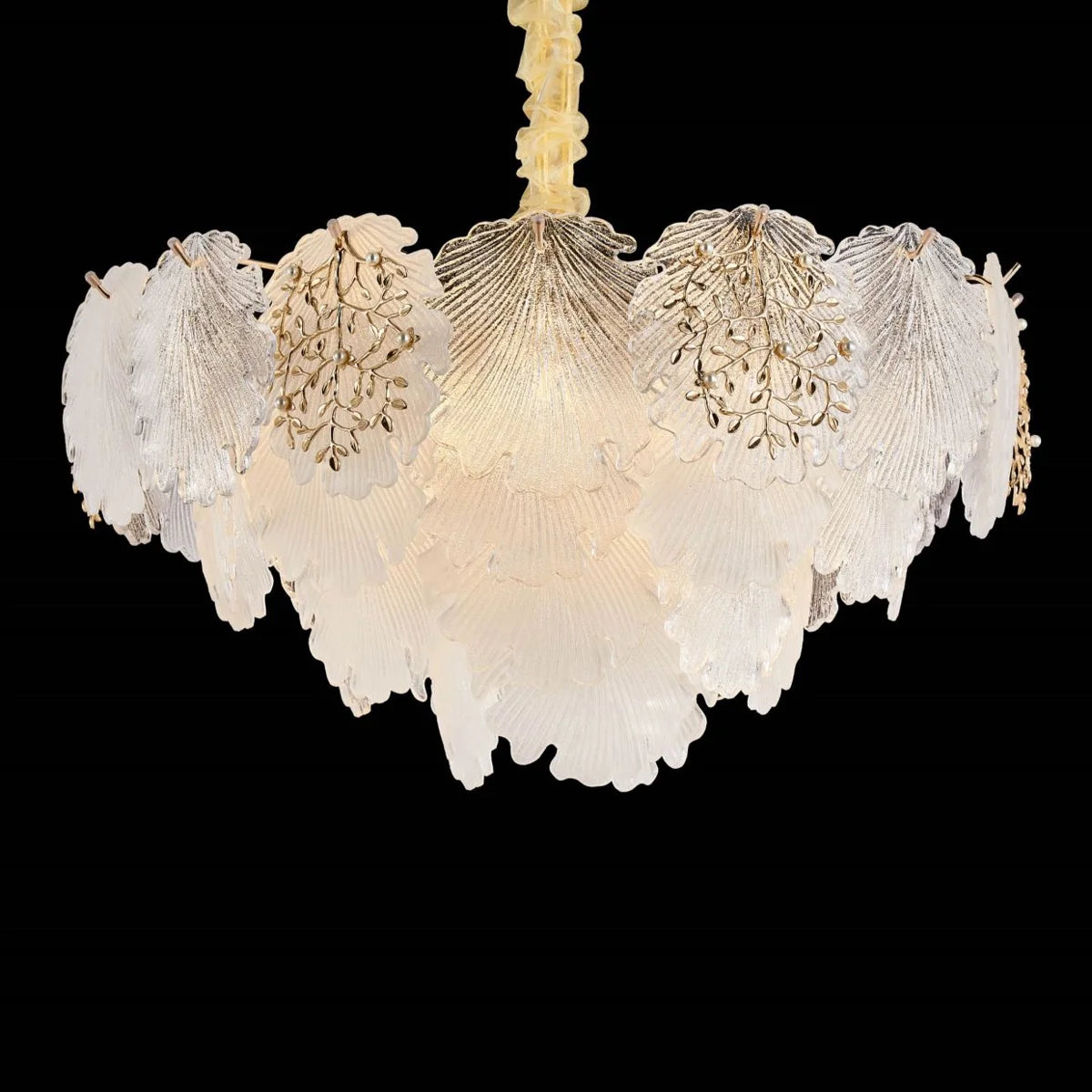 Almara 9-Light Chandelier – Gold Coastal Seashell Crystal Design Lighting Fixture
