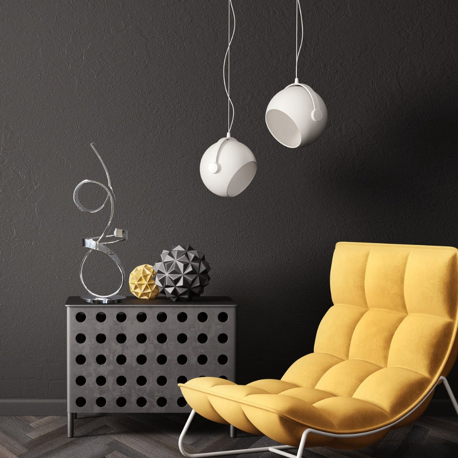 Amsterdam Chrome Table Lamp // Led Strip & Touch Dimmer | Finesse | Home Elegance USA