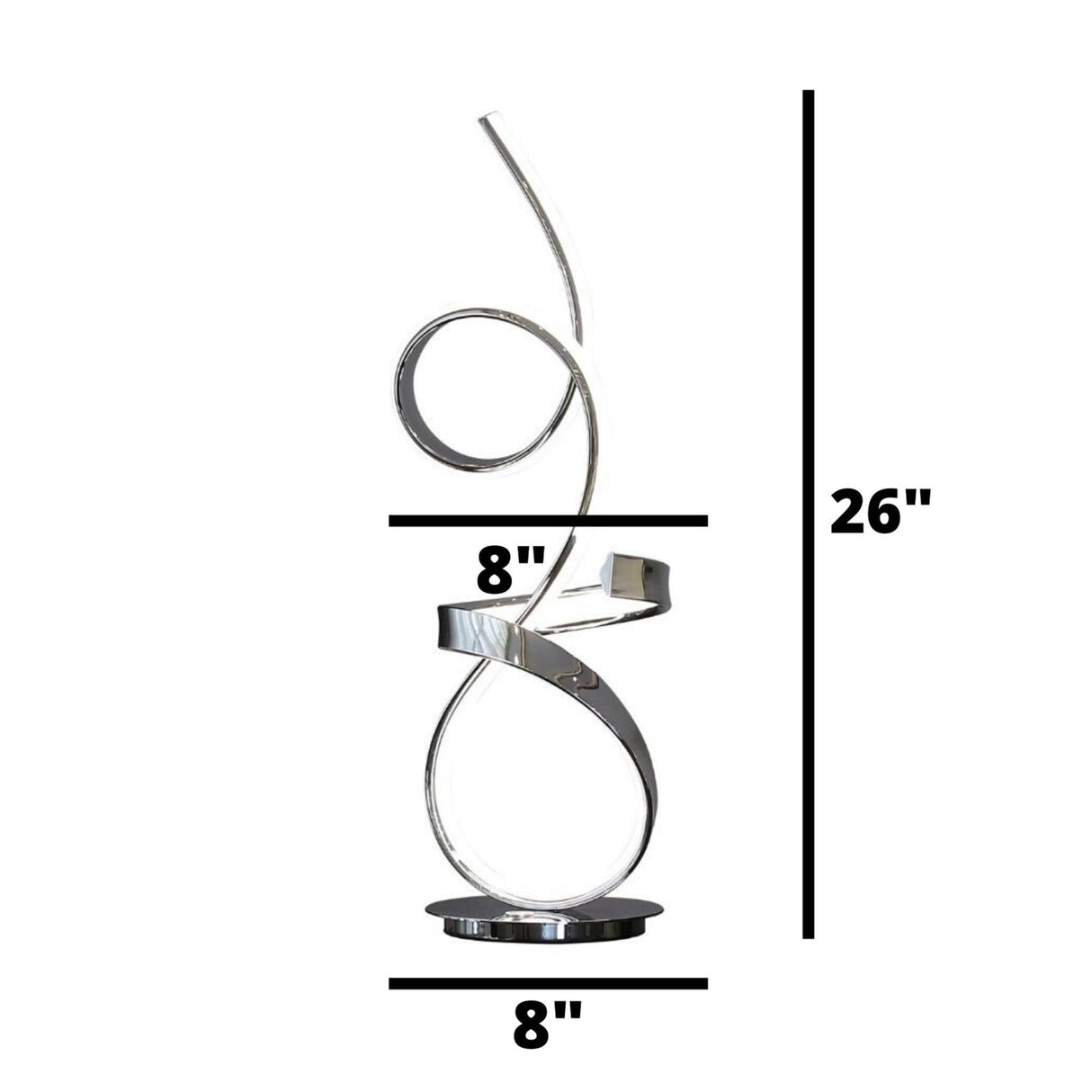 Amsterdam Chrome Table Lamp // Led Strip & Touch Dimmer | Finesse | Home Elegance USA