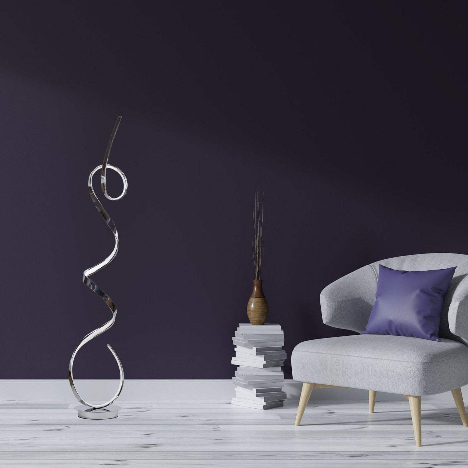 Amsterdam Led Chrome 63" Floor Lamp // Dimmable | Finesse | Home Elegance USA