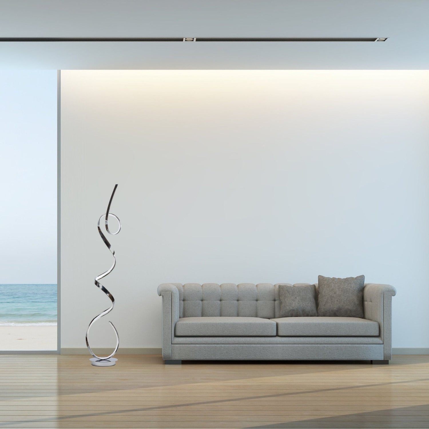 Amsterdam Led Chrome 63" Floor Lamp // Dimmable | Finesse | Home Elegance USA