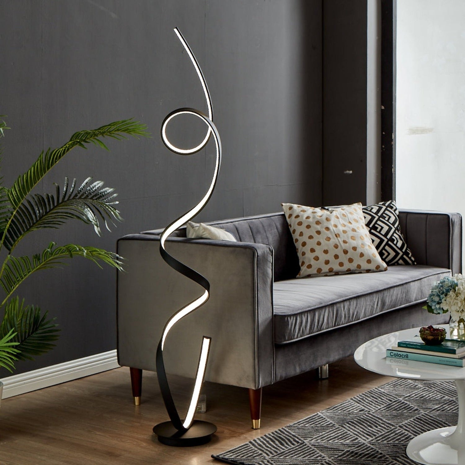 Amsterdam Led Matte Black 63" Floor Lamp // Dimmable | Finesse | Home Elegance USA