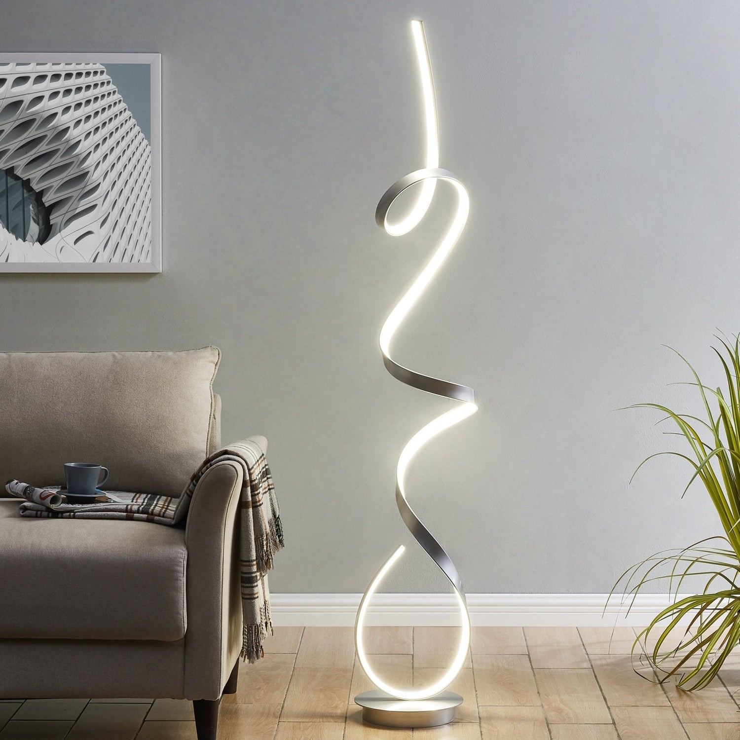 Amsterdam Led Silver 63" Floor Lamp // Dimmable | Finesse | Home Elegance USA