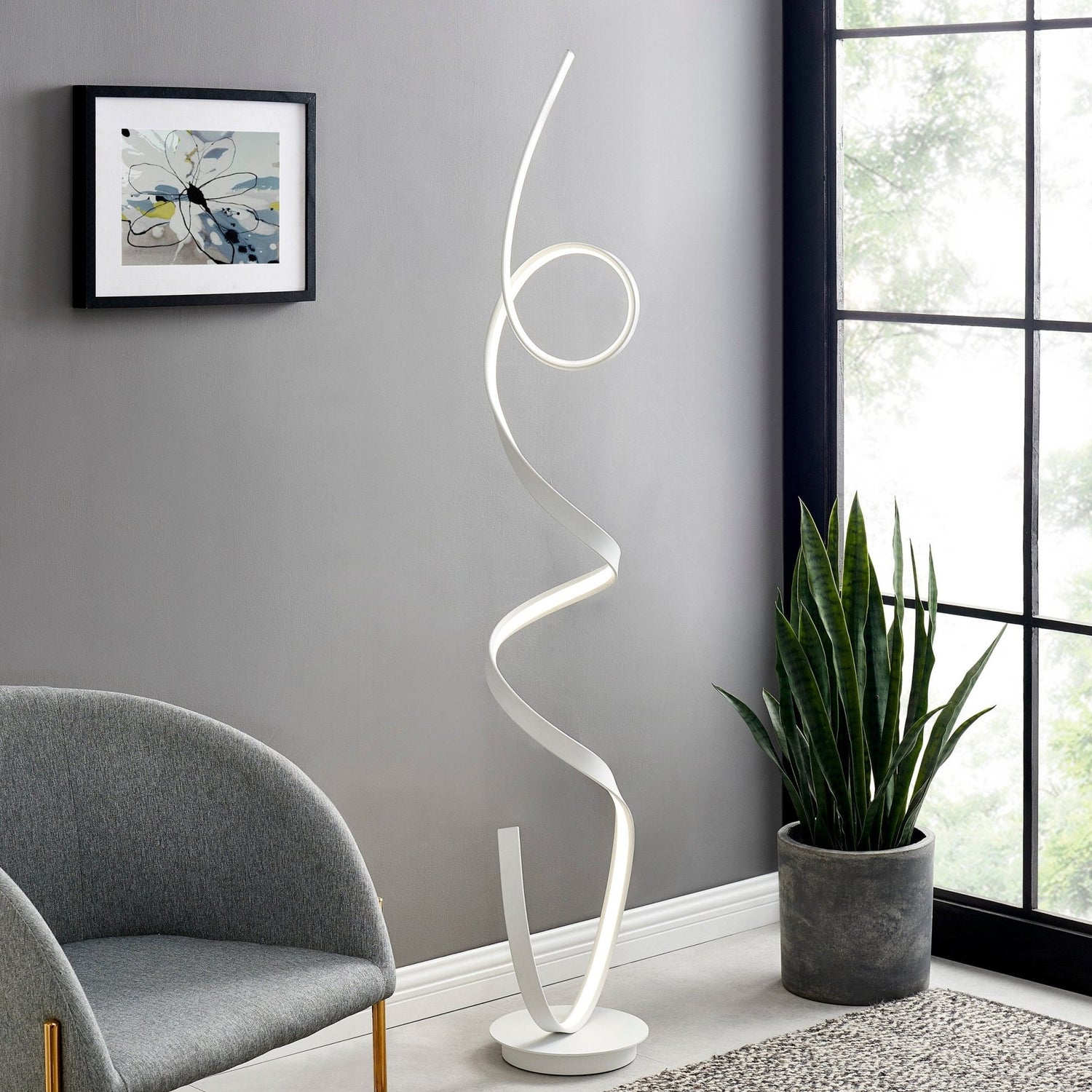 Amsterdam Led White 63" Floor Lamp // Dimmable | Finesse | Home Elegance USA