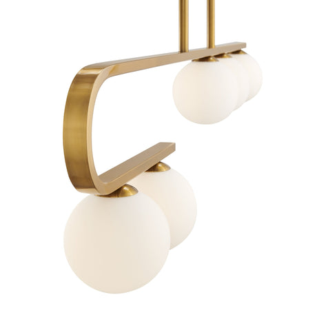 Anechdoche Rectangular Gold And White Chandelier | Finesse - CH - 32404 - G - Home Elegance USA - 3