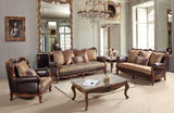 Anne Traditional Sofa And Loveseat In Cherry Wood Finish | Cosmos - Anne - S,L - Home Elegance USA - 1