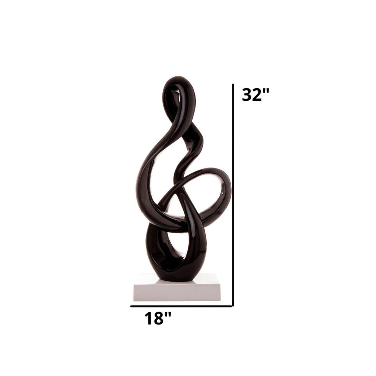 Antilia Treble Abstract Sculpture // Large Black | Finesse - D774 - B - Home Elegance USA - 4