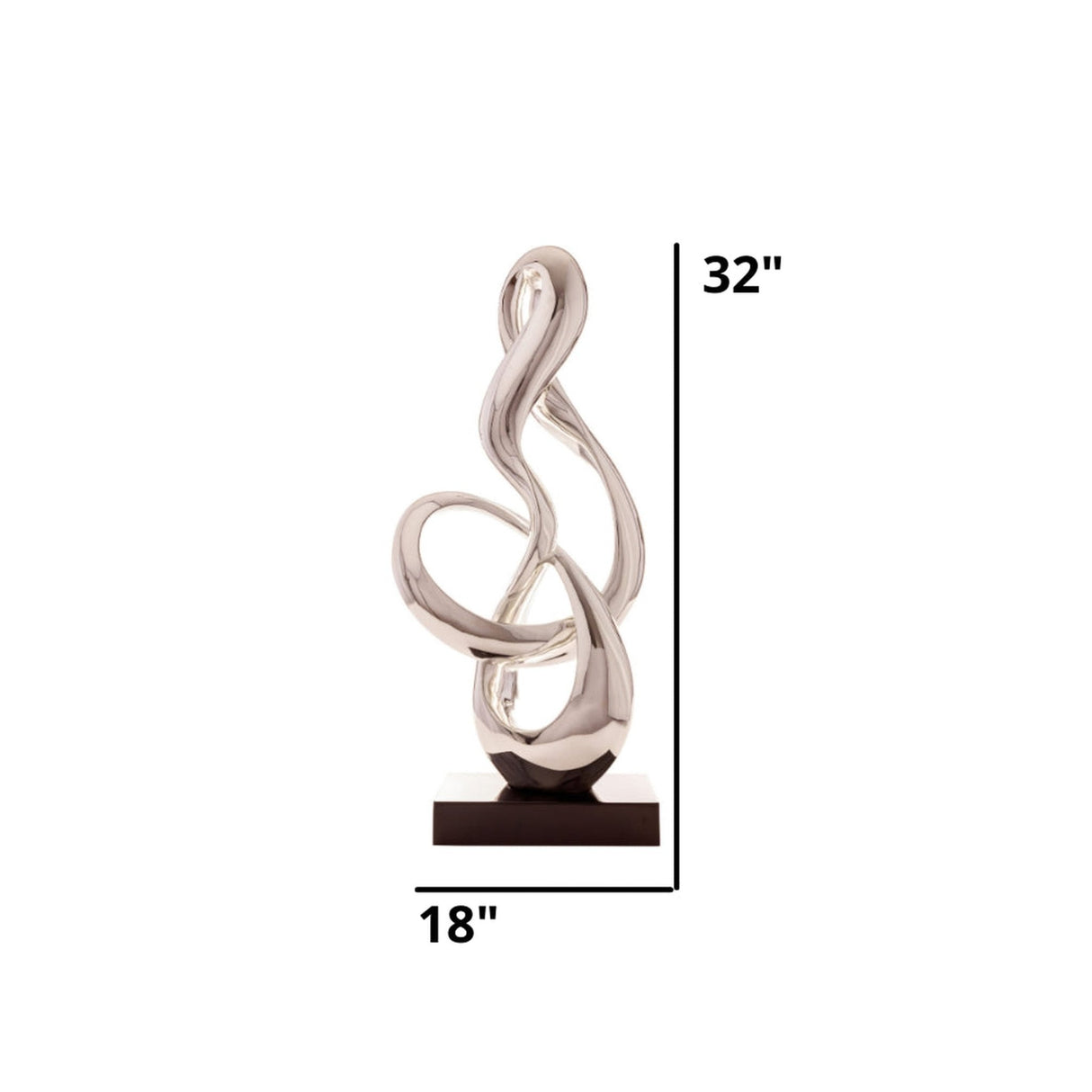 Antilia Treble Abstract Sculpture // Large Chrome | Finesse - D774 - C - Home Elegance USA - 4