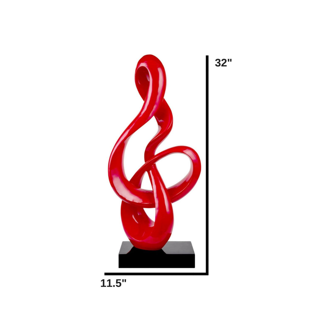 Antilia Treble Abstract Sculpture // Large Red | Finesse - D774 - R - Home Elegance USA - 6