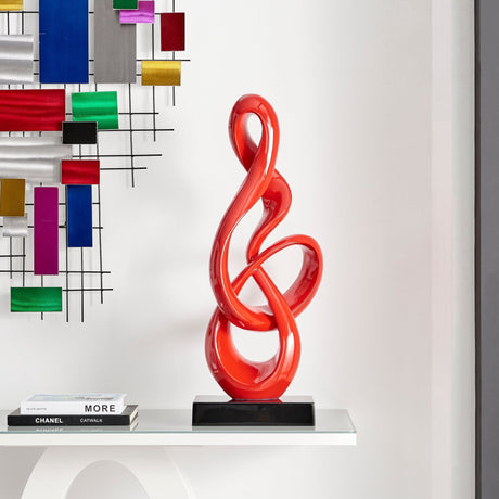 Antilia Treble Abstract Sculpture // Large Red | Finesse - D774 - R - Home Elegance USA - 2