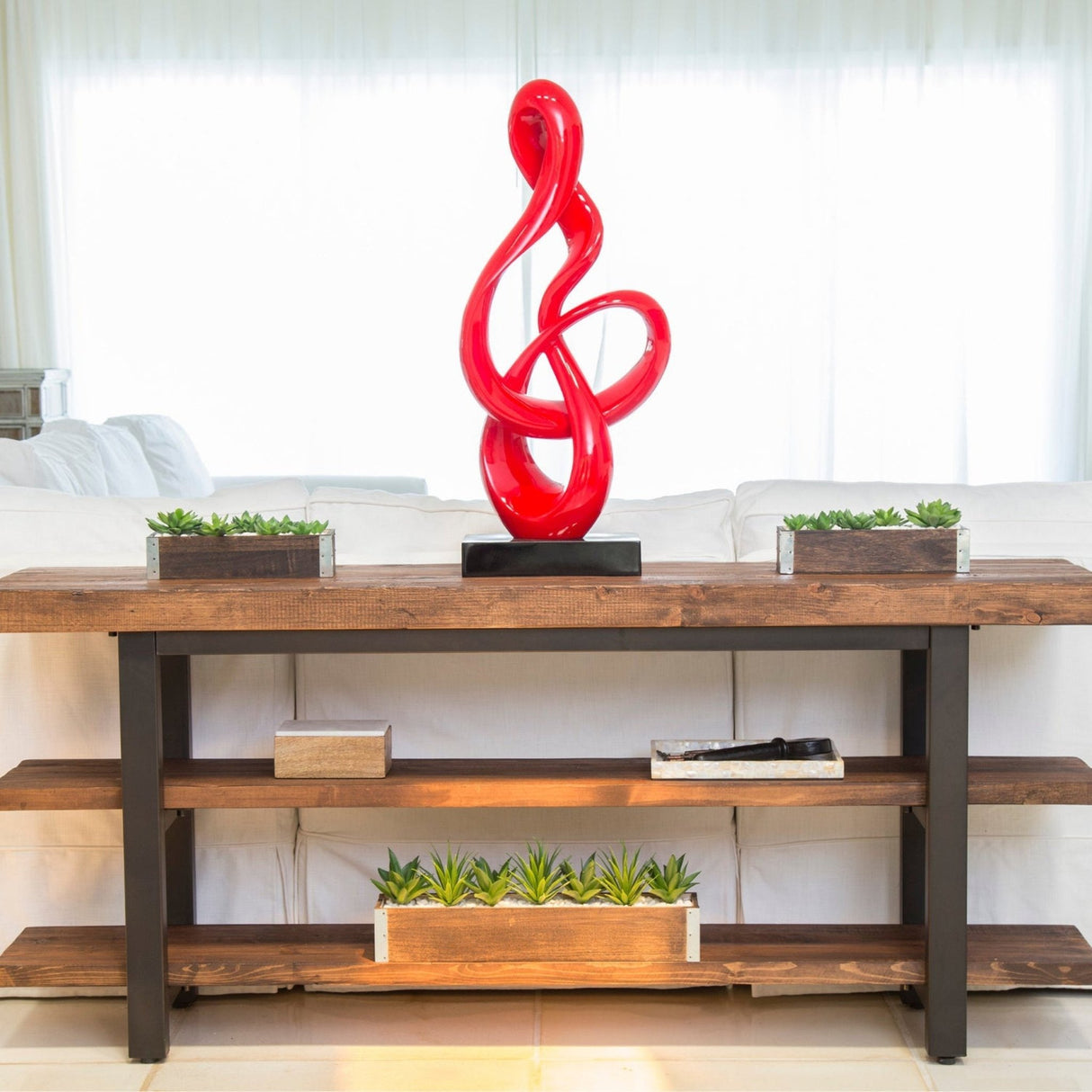 Antilia Treble Abstract Sculpture // Large Red | Finesse - D774 - R - Home Elegance USA - 3