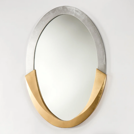 Artmax 4458 Cabinet & Mirror Set – Silverleaf with Gold Accents - sold by Home Elegance USA